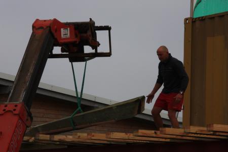 Montage des madriers de terrasse