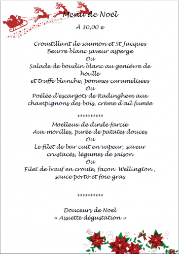 resto,restaurant,escadrille,menu,noel,festivités,2016,fin d'année,fetes,joyeux noel,Bertrand